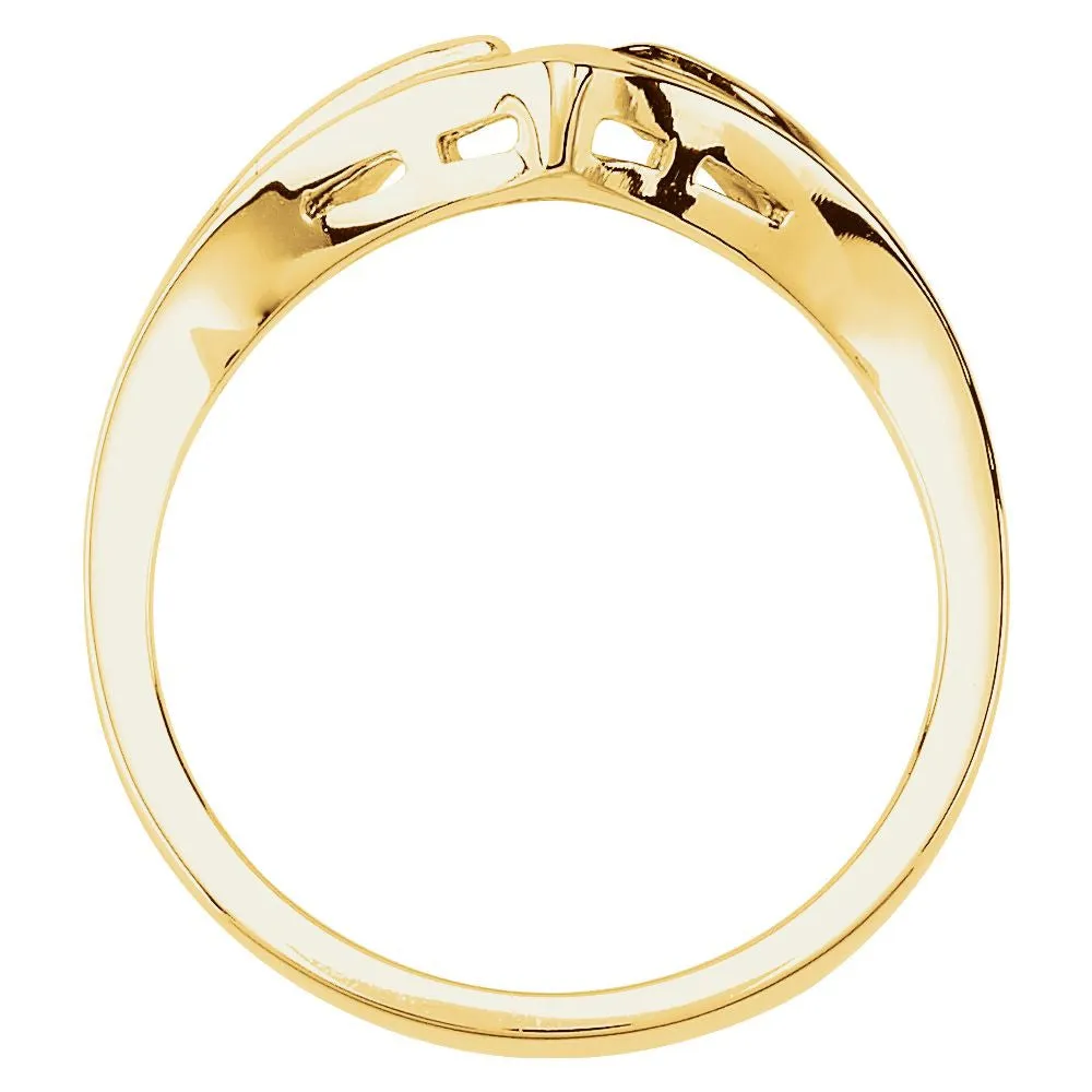 14k Yellow Gold V-Shape Fashion Ring, Size 6