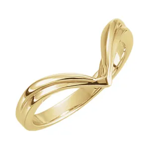 14k Yellow Gold V-Shape Fashion Ring, Size 6