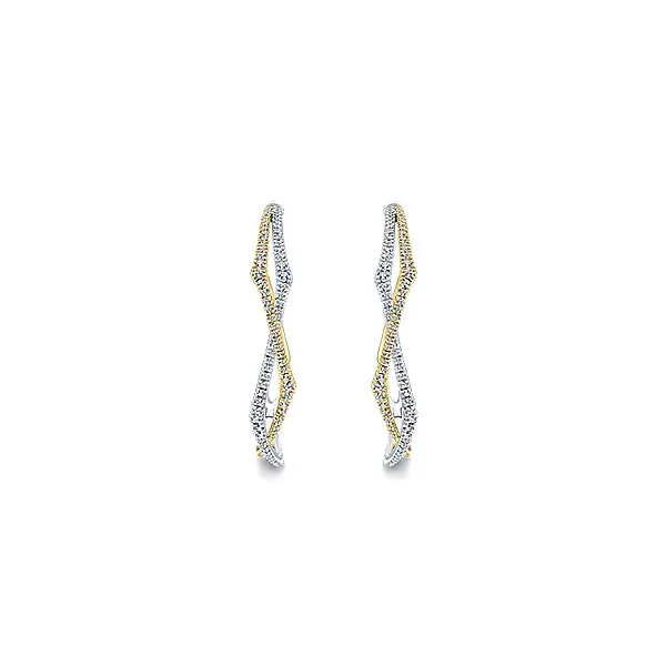 14k Yellow/white Gold Hoops Classic Hoop