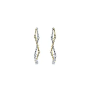 14k Yellow/white Gold Hoops Classic Hoop