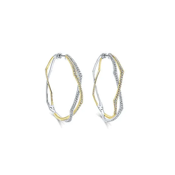 14k Yellow/white Gold Hoops Classic Hoop