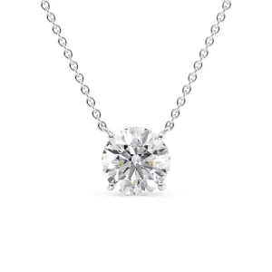 14kt White Gold Necklace with Lab Grown Round Brilliant Diamond Pendant, 5.33TCW