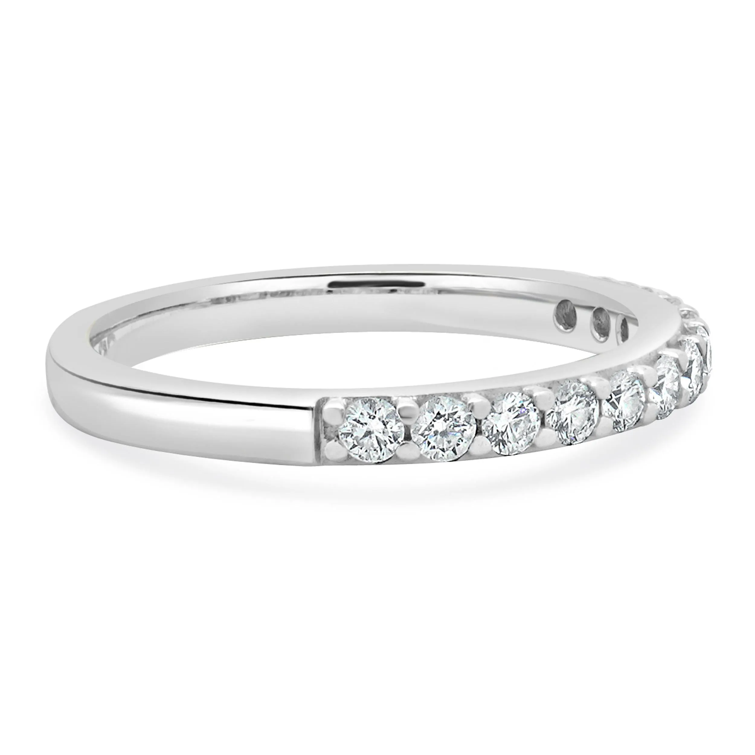 18 Karat White Gold Diamond Band