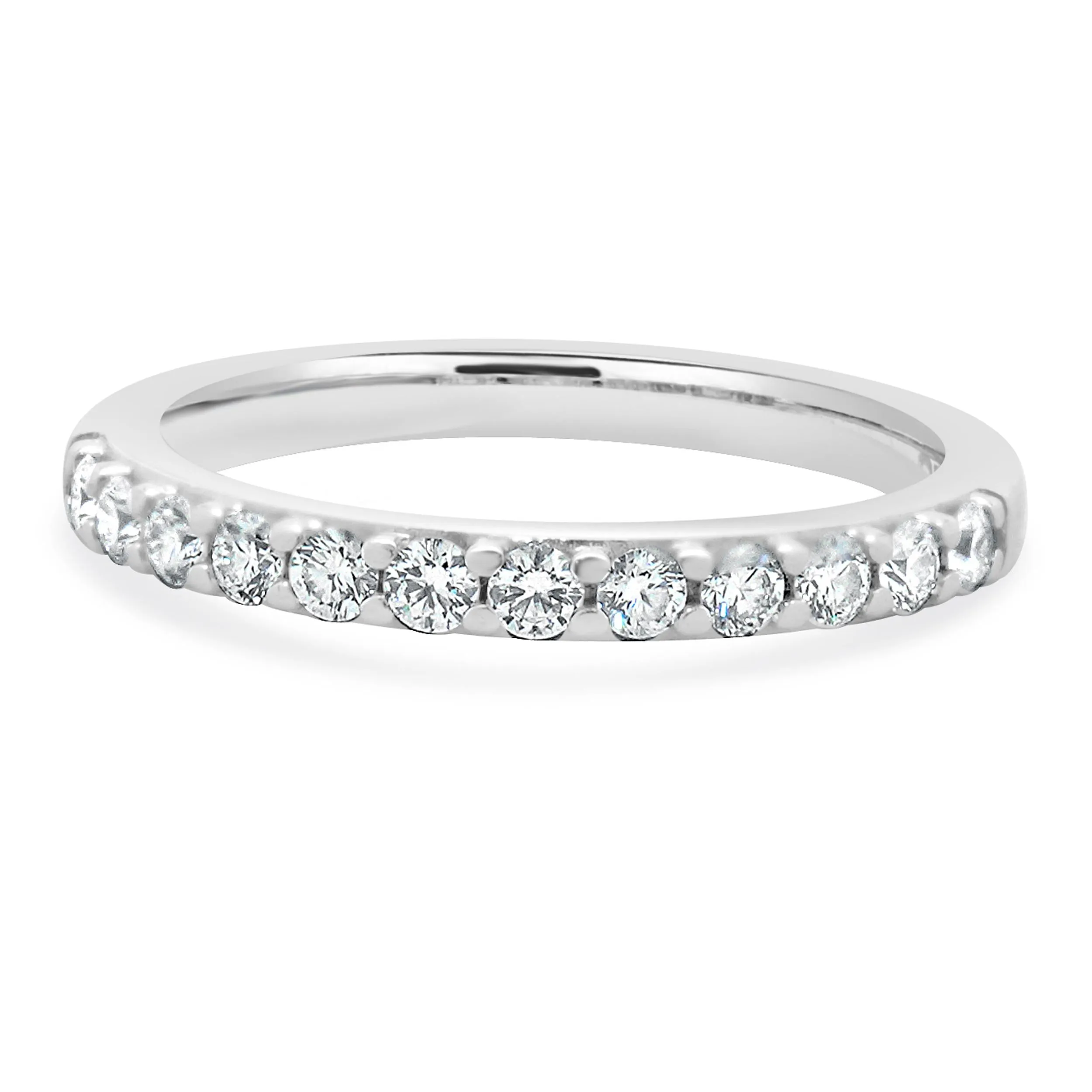 18 Karat White Gold Diamond Band