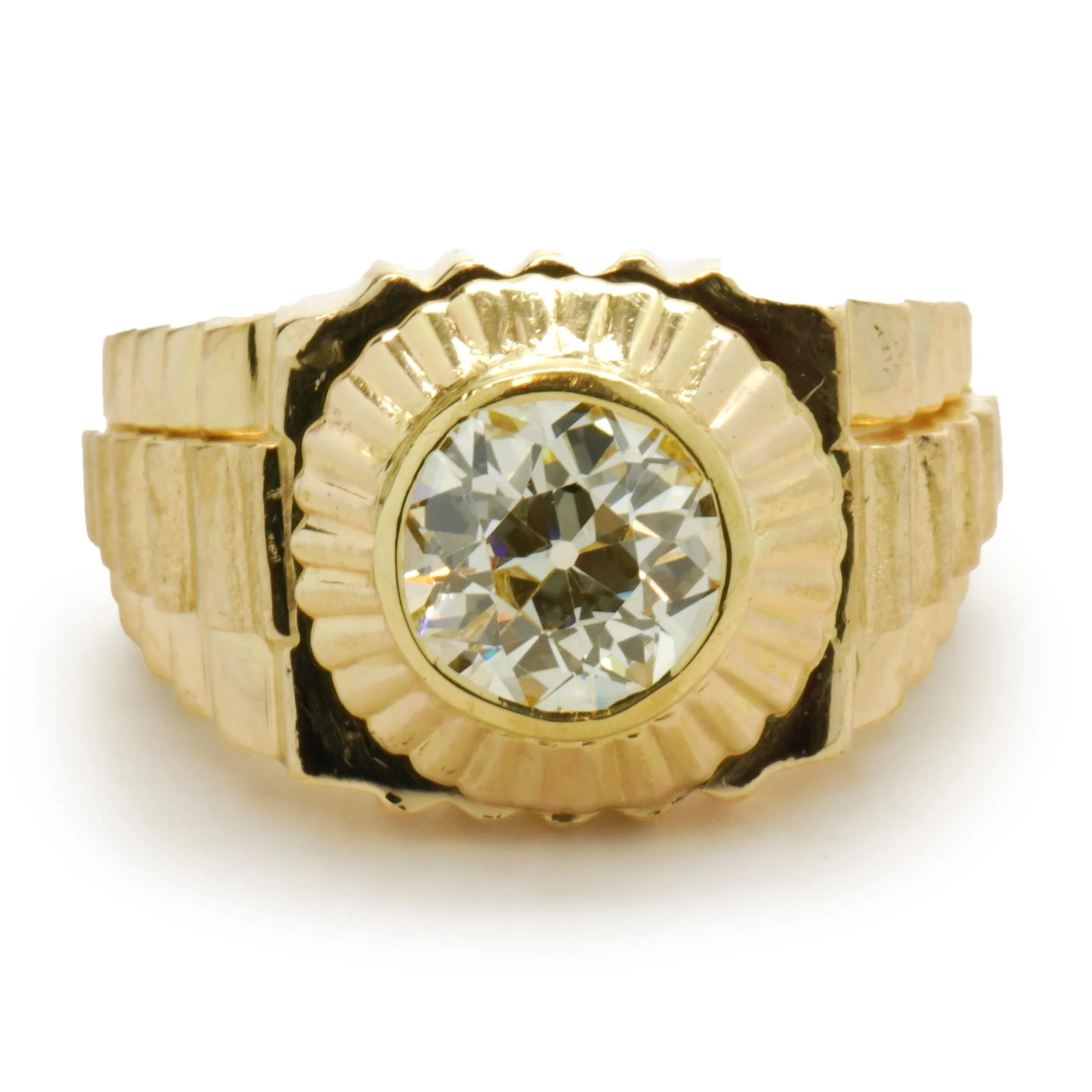 18 Karat Yellow Gold Diamond Solitaire Ring