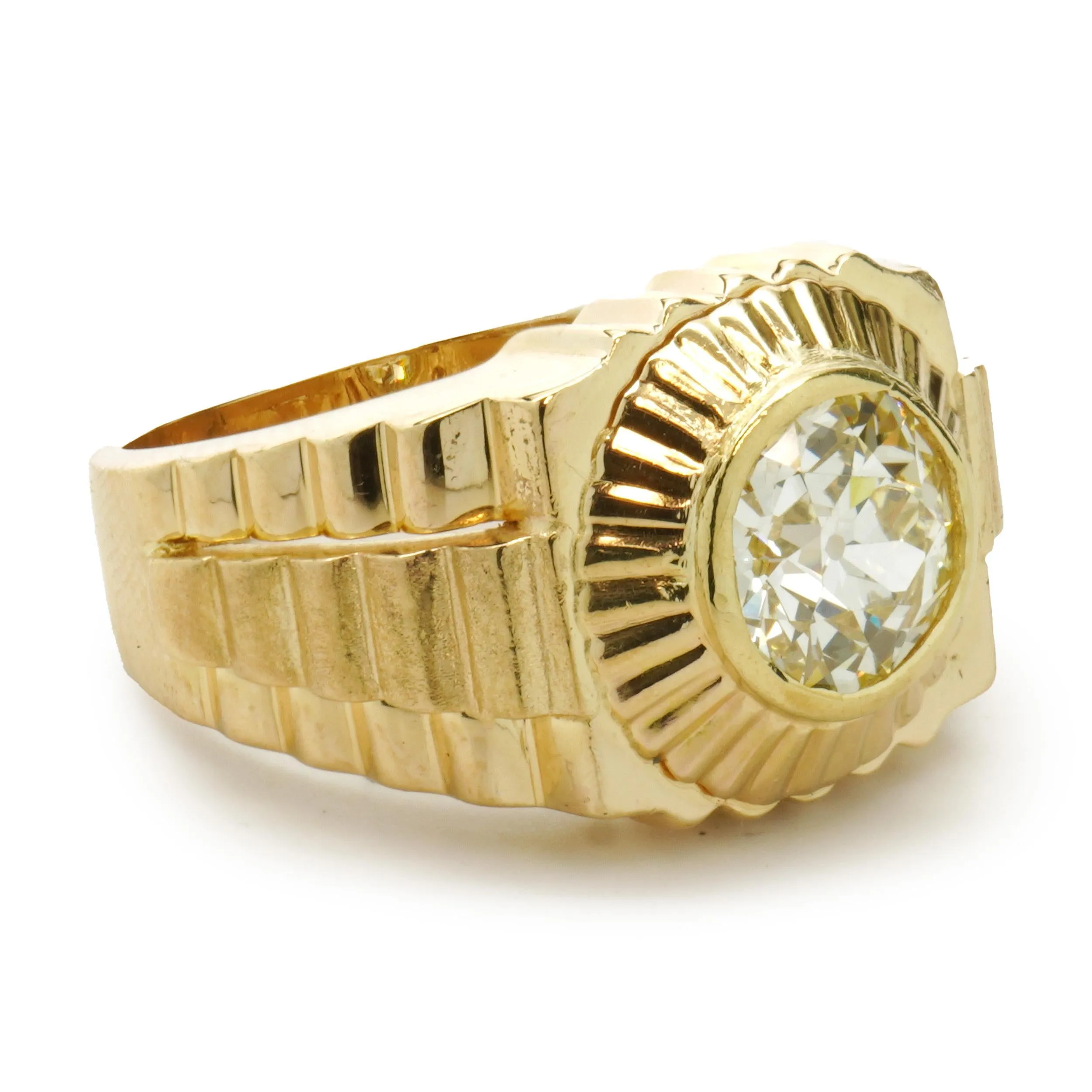18 Karat Yellow Gold Diamond Solitaire Ring