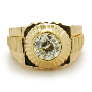 18 Karat Yellow Gold Diamond Solitaire Ring