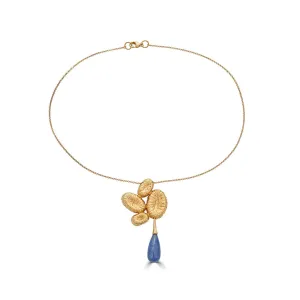 18K Gold-Plated Silver Necklace with Tanzanite