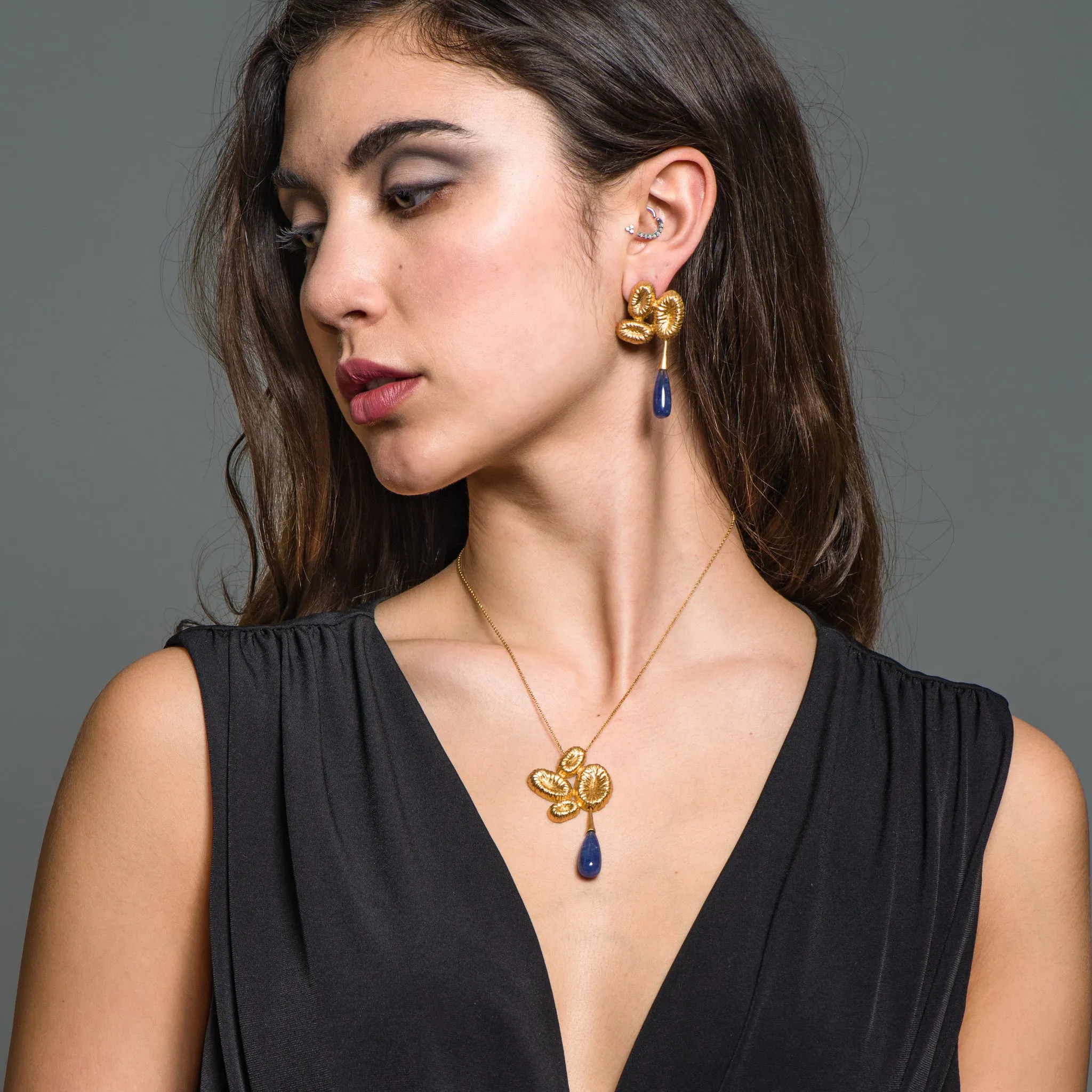 18K Gold-Plated Silver Necklace with Tanzanite