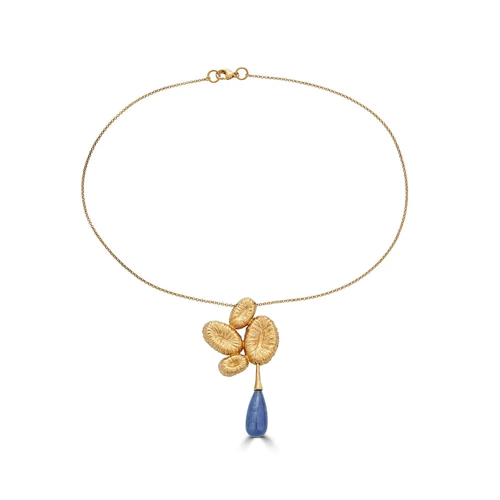 18K Gold-Plated Silver Necklace with Tanzanite