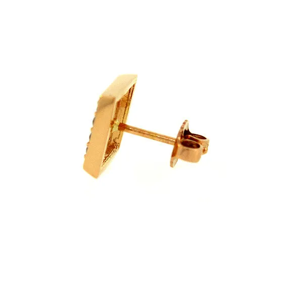 18k Rose Gold Black Diamond Earrings Cuadrado