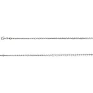 18K White 1.9 mm Wheat 16" Chain