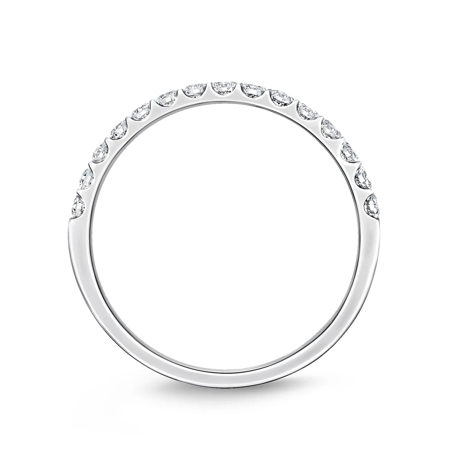 18K WHITE GOLD ODESSA HALF ROUND DIAMOND BAND .33CT
