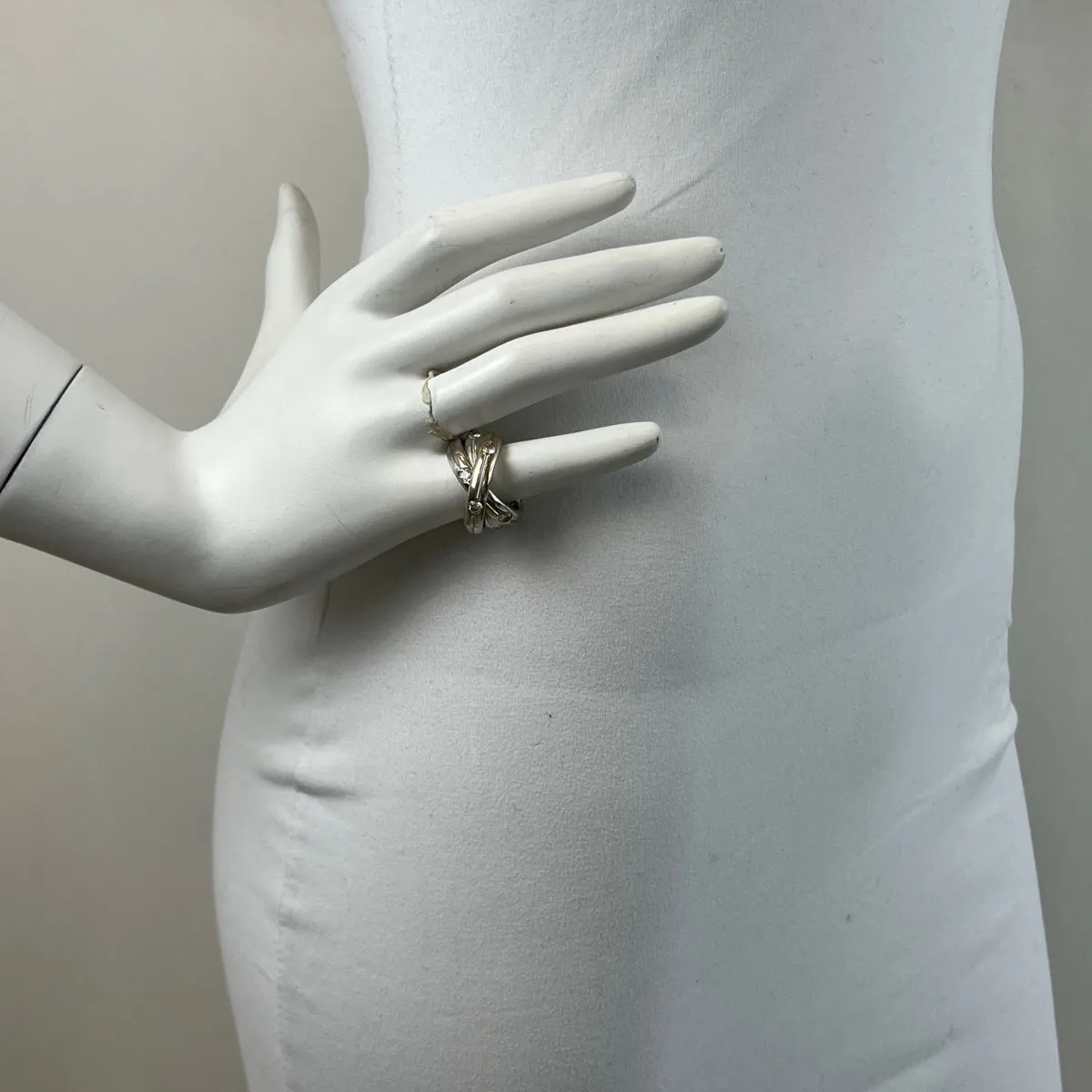 18K White Gold Rolling Rings with Diamonds