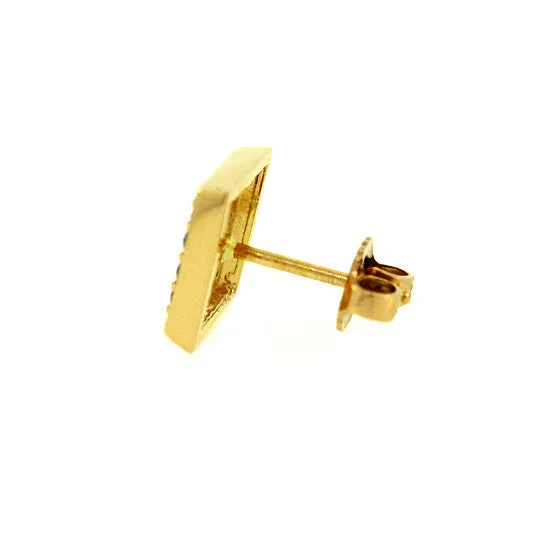 18k Yellow Gold Black Diamond Earrings Cuadrado