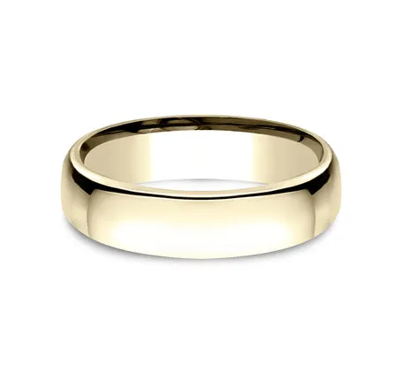 18K Yellow Gold Euro Dome Comfort Fit 5.5 Wedding Band Ring