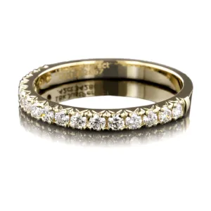18K Yellow Gold Prong Set Diamon Band