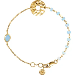 18K Yellow Gold Vermeil Blue Chalcedony 7.5" Bracelet
