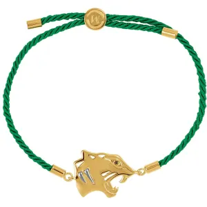 18k Yellow Gold Vermeil Tiger Black Rope 8" Bracelet for Power