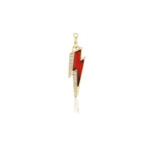 18KY Mini Ziggy Bolt Charm Carnel