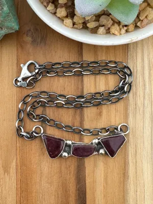 18" Purple Spiny Stone Necklace