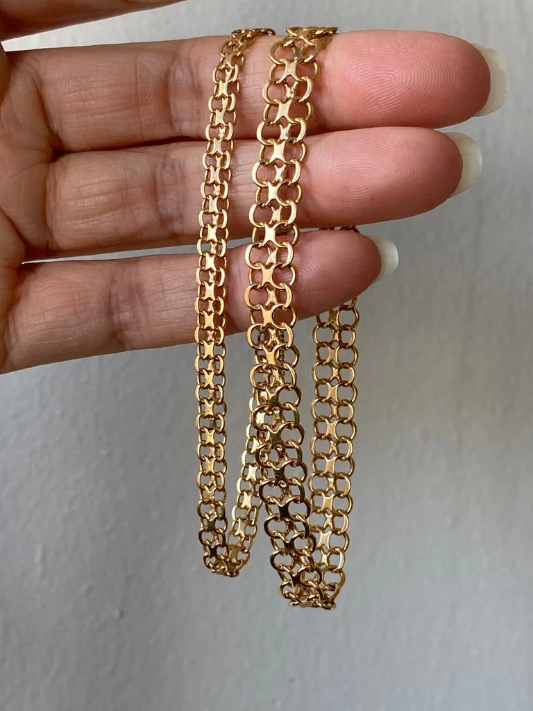 1962 Slender x-link bracelet in 18k gold - Vintage from Stockholm, Sweden - 7.5 inch length