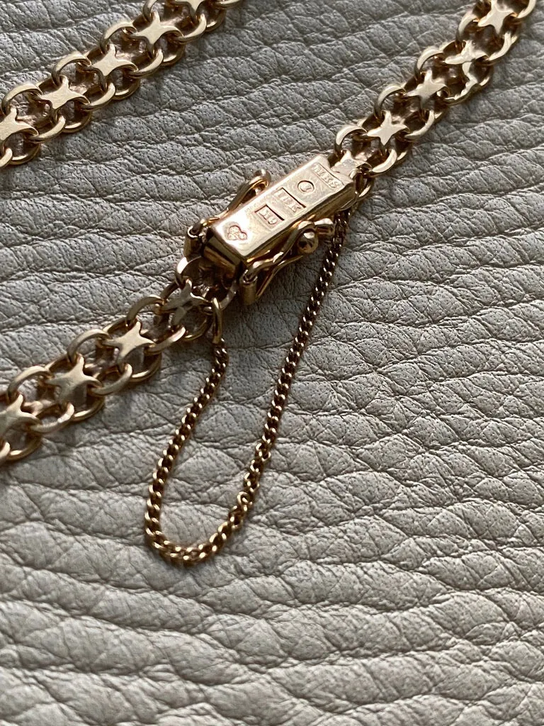 1962 Slender x-link bracelet in 18k gold - Vintage from Stockholm, Sweden - 7.5 inch length