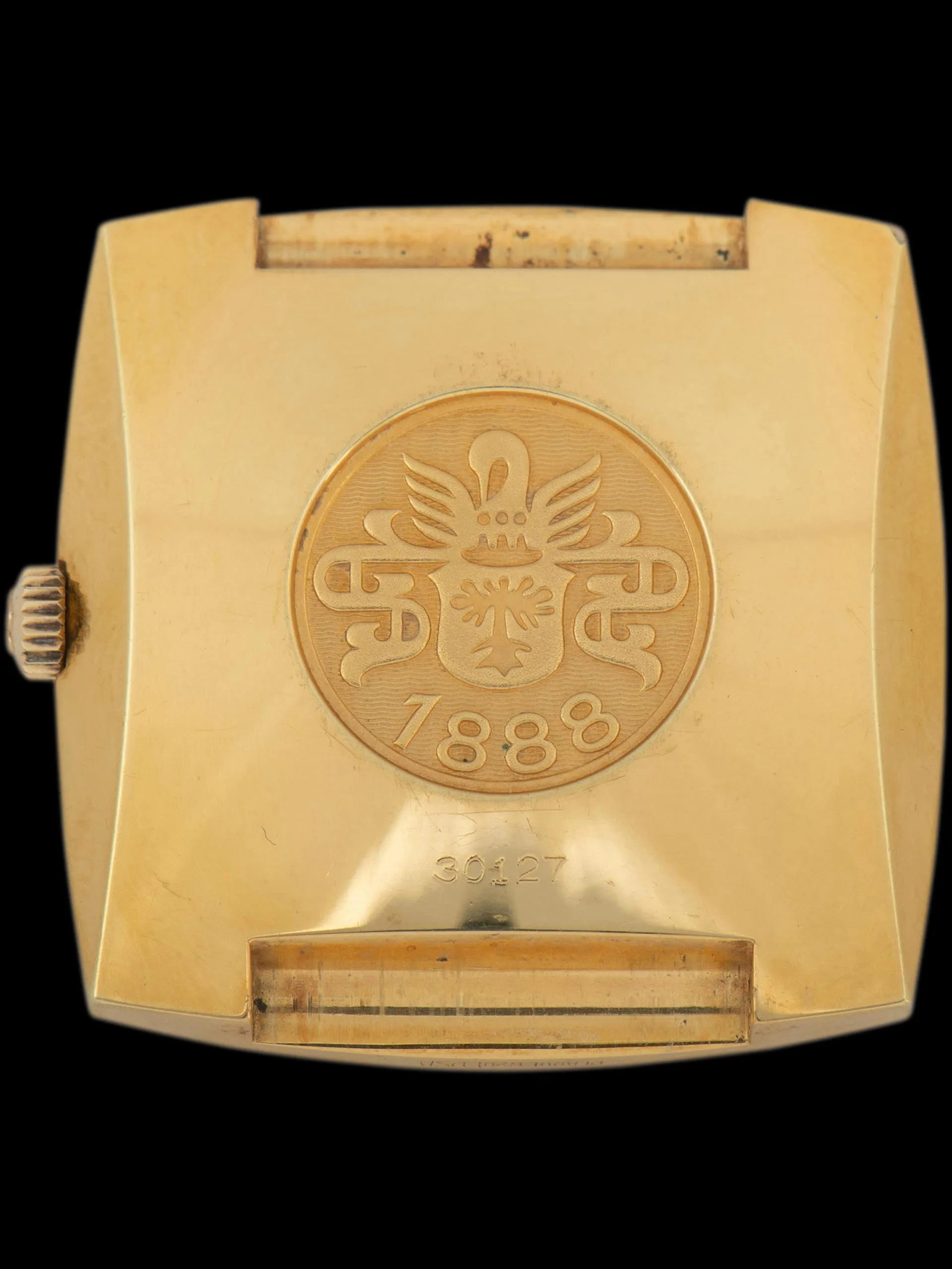 1970s Bucherer Gold-Plated Oversized Square Watch
