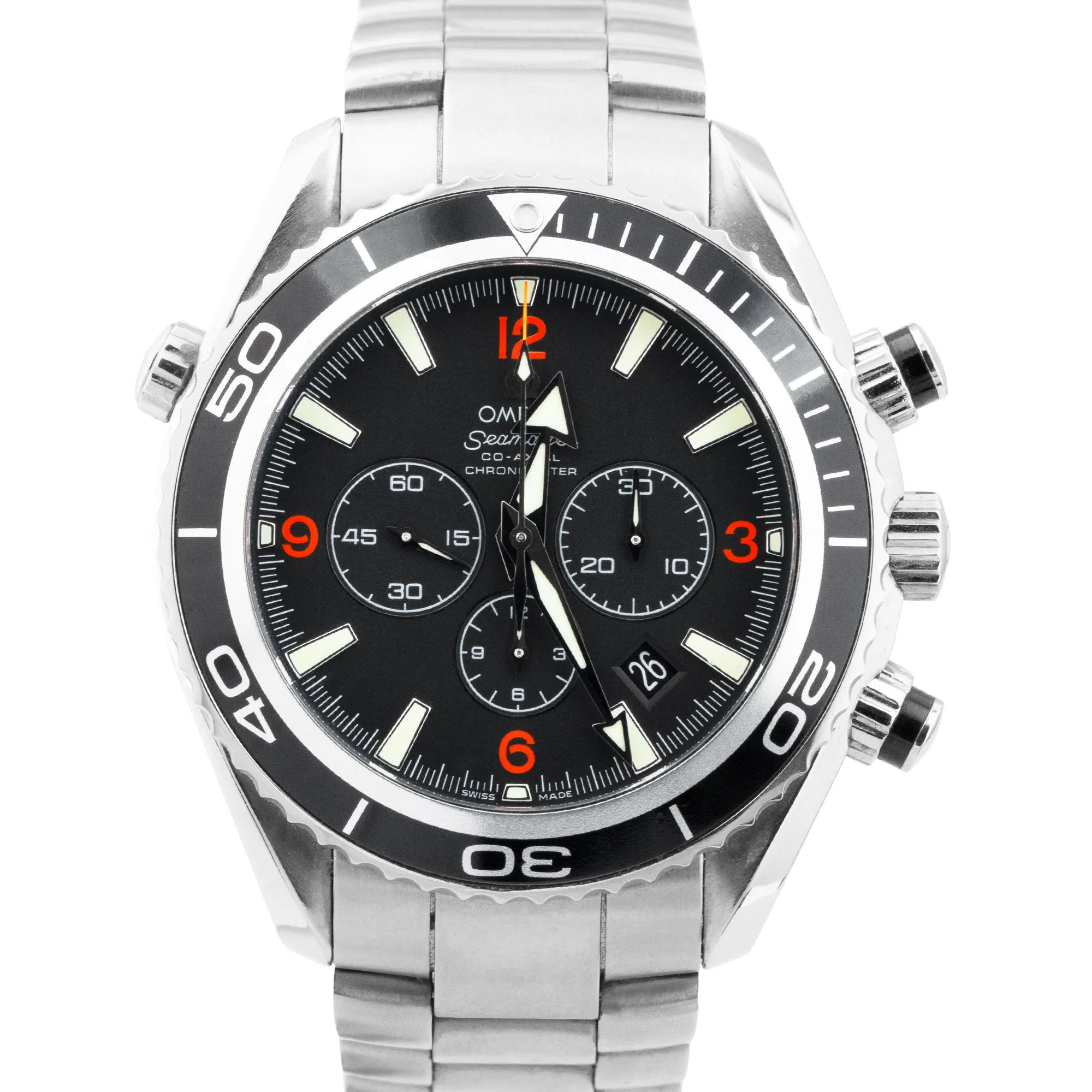 2007 Omega Seamaster Planet Ocean 600M 45.5mm Black Steel 2910.51.82 Watch B P
