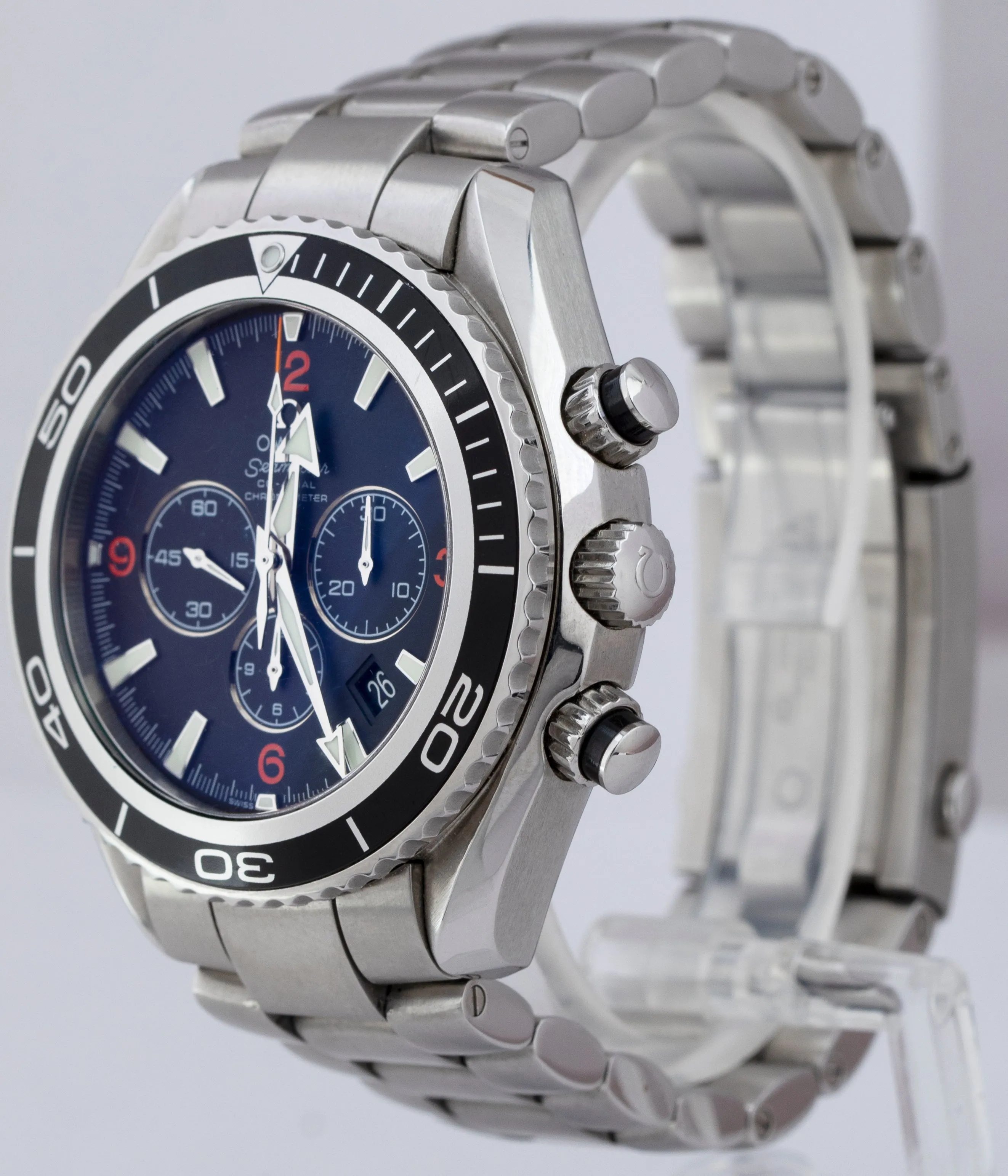 2007 Omega Seamaster Planet Ocean 600M 45.5mm Black Steel 2910.51.82 Watch B P