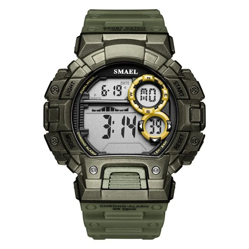 2022 SMAEL Mens Sports Watch Luxury Brand Military Watch Fashion Digital Watch Men Alarm Stopwatch Clock Male Relogio Masculino