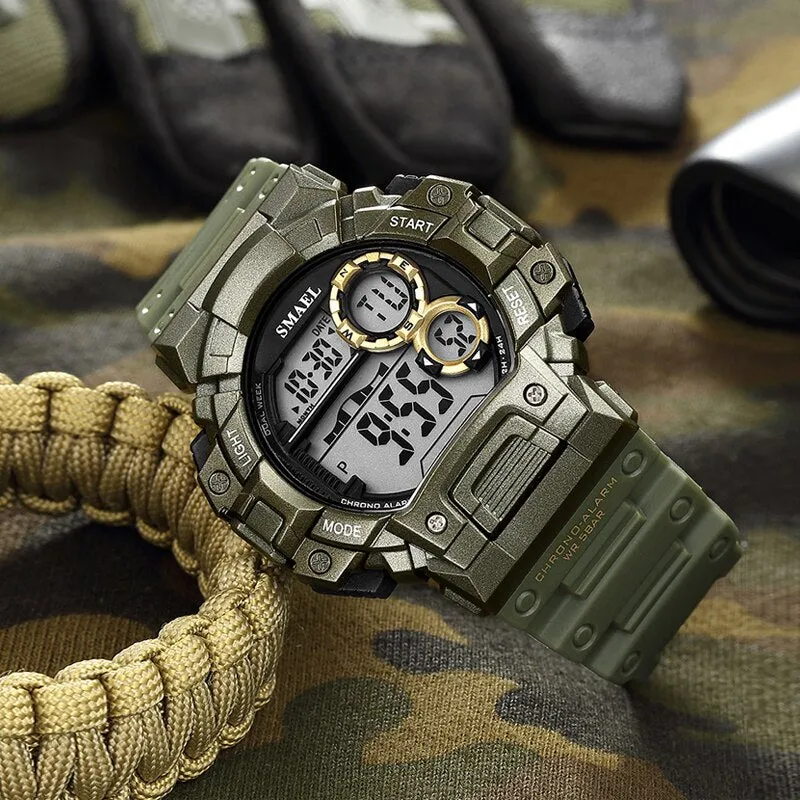 2022 SMAEL Mens Sports Watch Luxury Brand Military Watch Fashion Digital Watch Men Alarm Stopwatch Clock Male Relogio Masculino