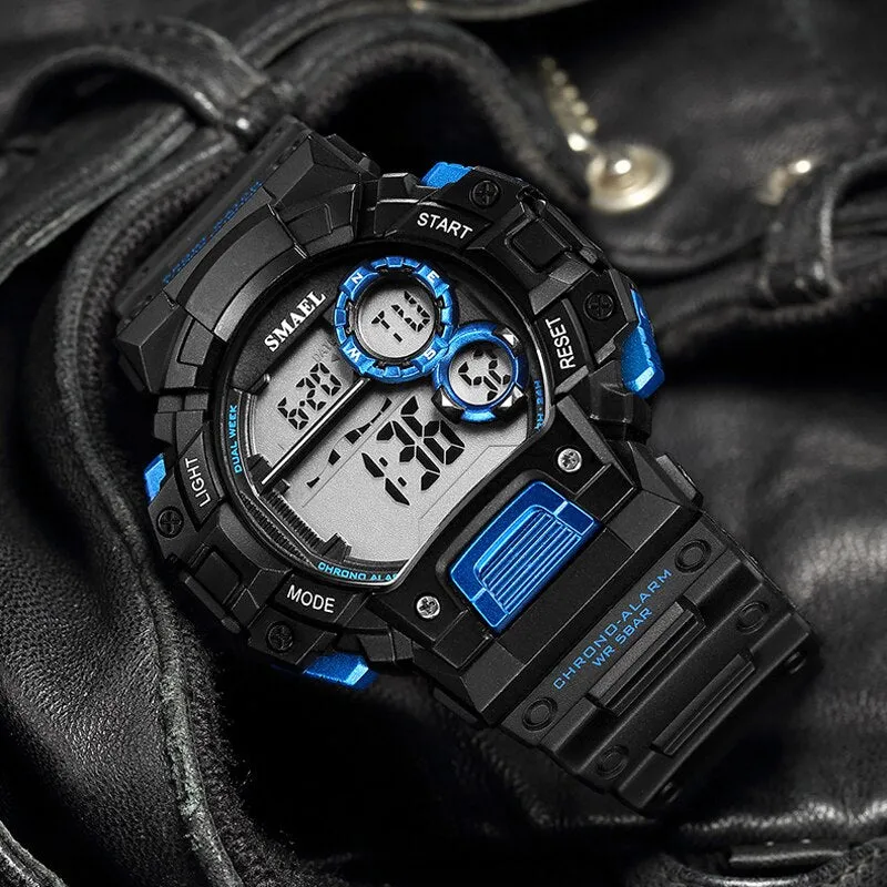 2022 SMAEL Mens Sports Watch Luxury Brand Military Watch Fashion Digital Watch Men Alarm Stopwatch Clock Male Relogio Masculino