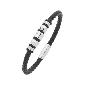 21.5cm Stainless Steel 5 Charm Mens Bracelet