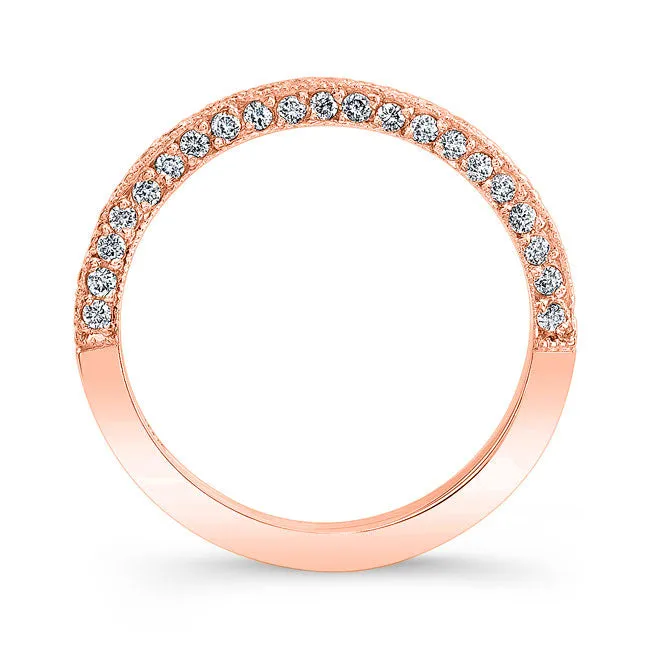 3-Sided Half Eternity Diamond Wedding Band
