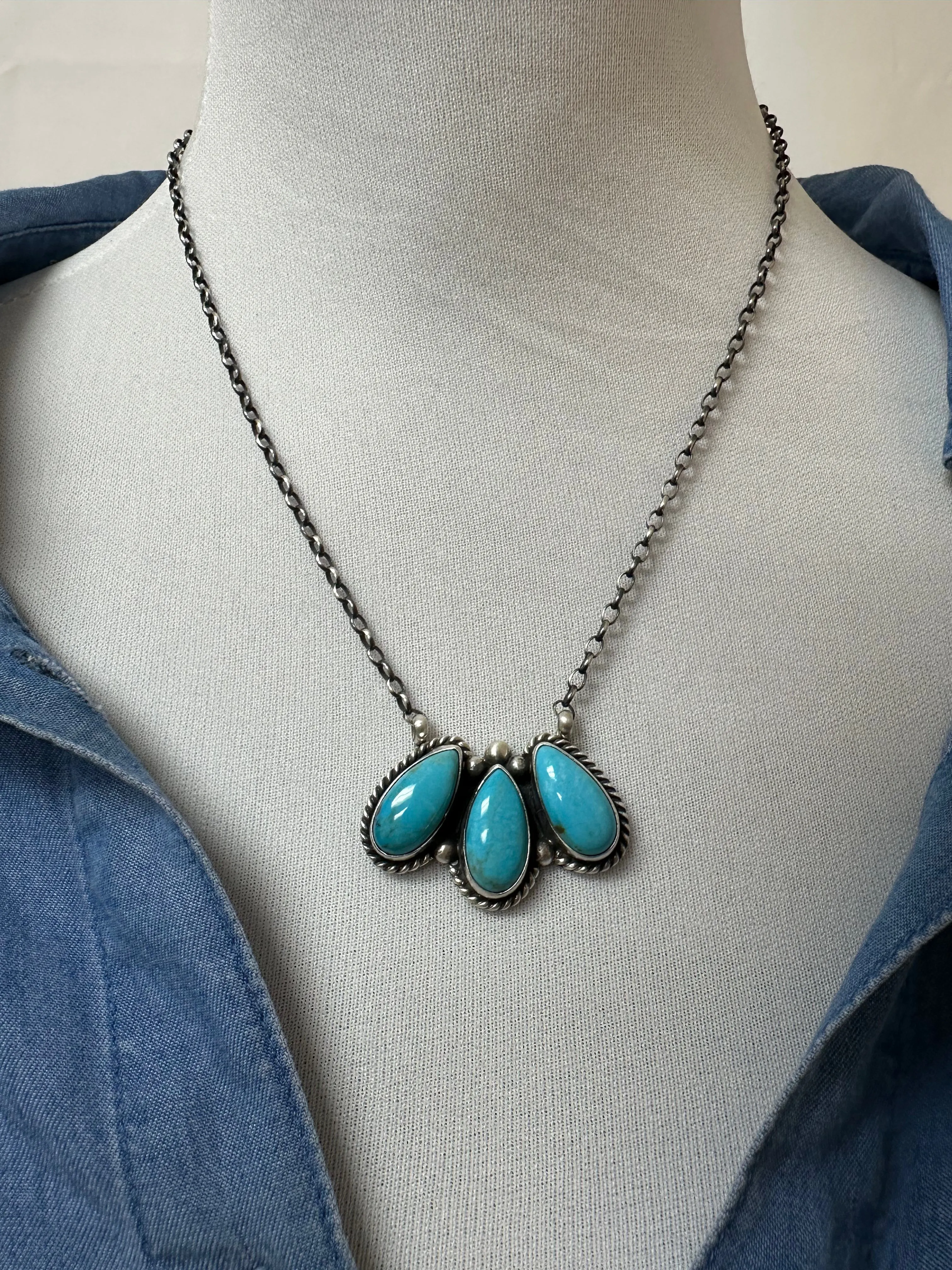 3 Stone Kingman Necklace