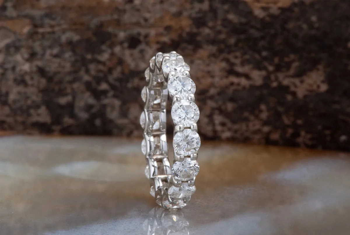 3.75 ct Diamond Eternity Wedding Band-Stacking gold rings