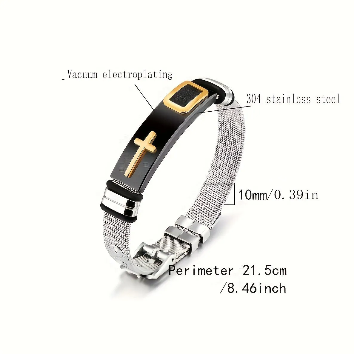 3pcs Titanium Steel Cross Bracelet Set