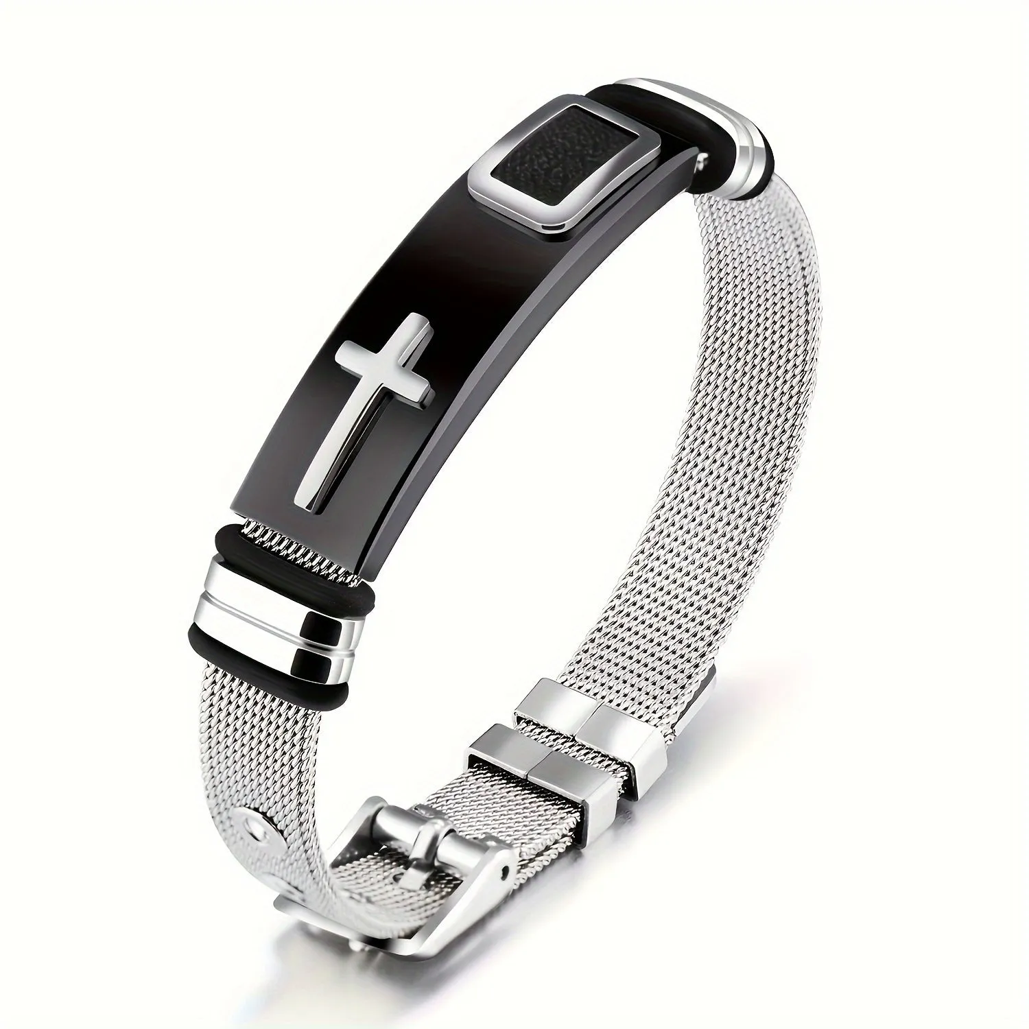 3pcs Titanium Steel Cross Bracelet Set