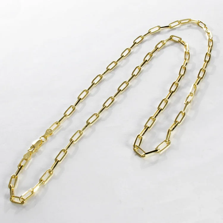 4 mm Open Link Chain Necklace 24"