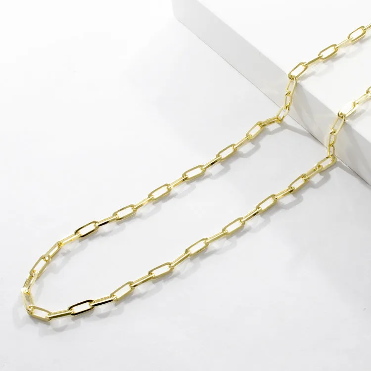 4 mm Open Link Chain Necklace 24"