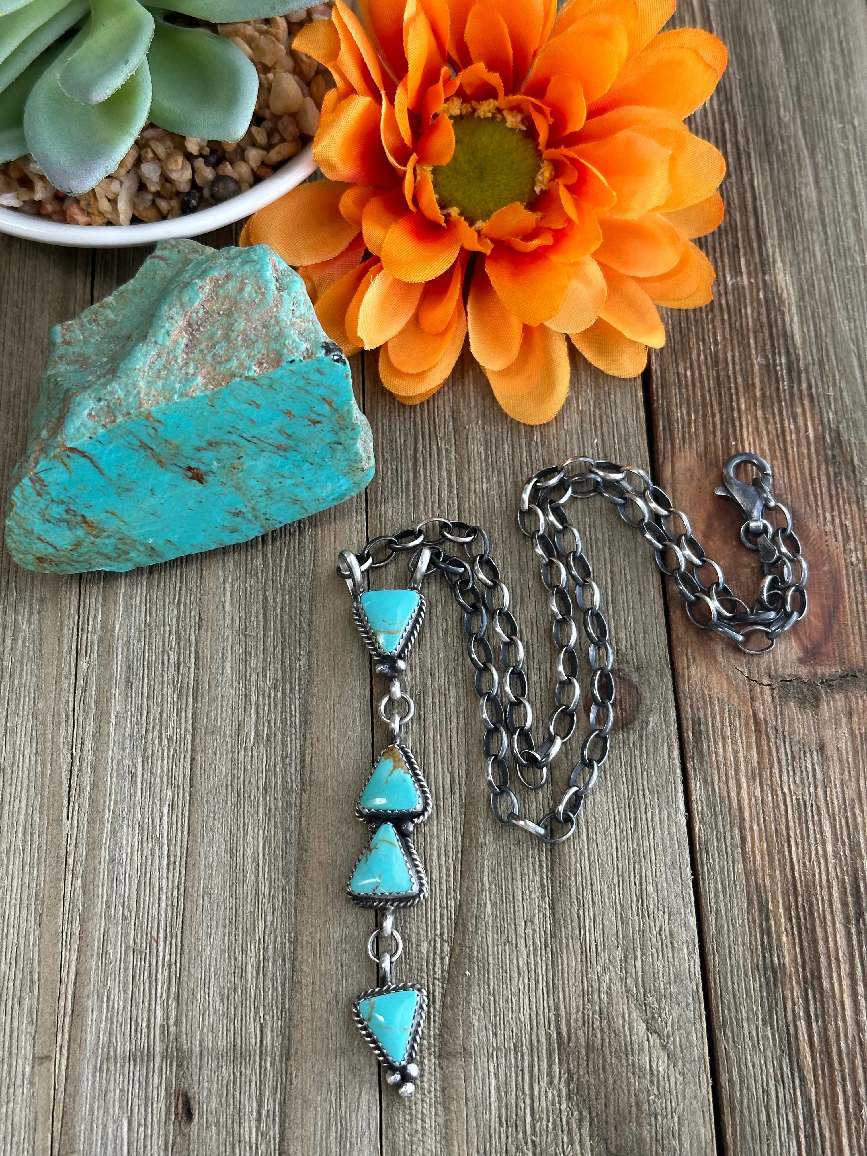 4 Stone Drop Necklace