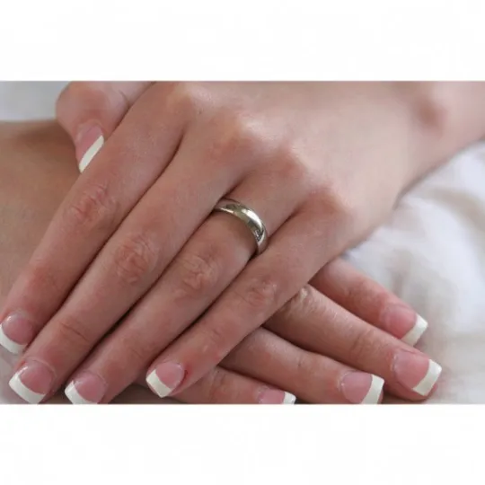 5mm Silver Stainless Steel Ring Mens Women's Wedding Band
