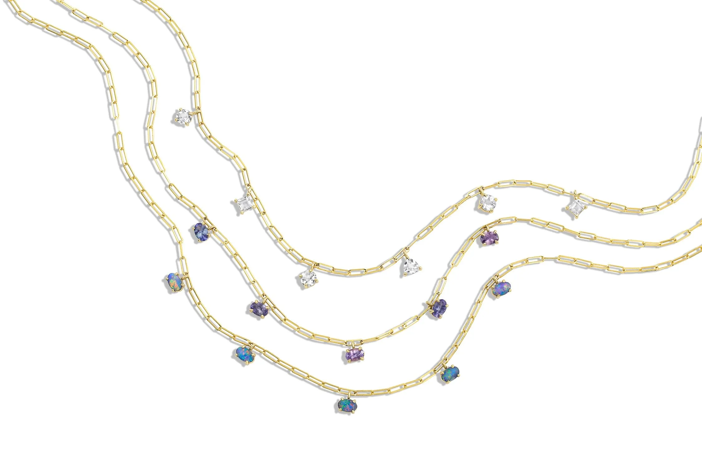 6 Stone Gemfetti Necklace