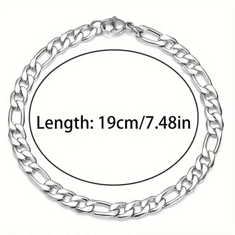 6pcs Stainless Steel Bracelets Men's Bracelet Father's Gift