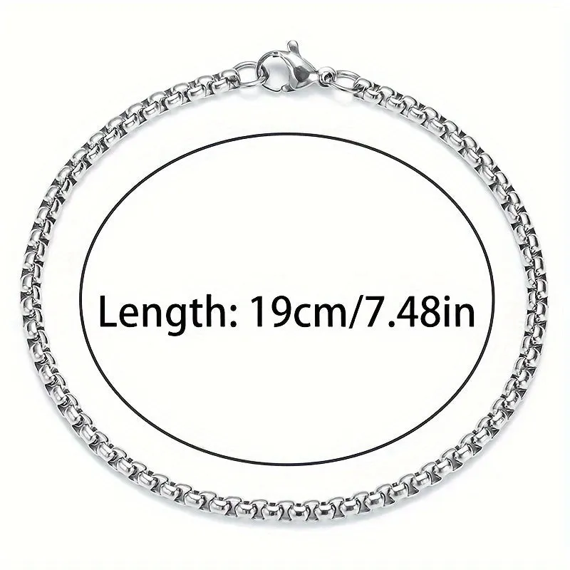 6pcs Stainless Steel Bracelets Men's Bracelet Father's Gift