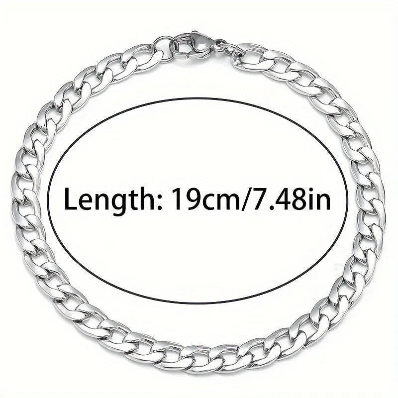 6pcs Stainless Steel Bracelets Men's Bracelet Father's Gift