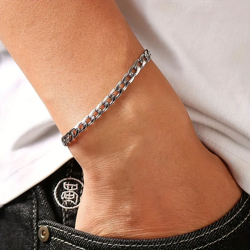 6pcs Stainless Steel Bracelets Men's Bracelet Father's Gift