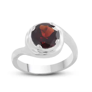 925 Sterling Silver Designer Garnet Ring