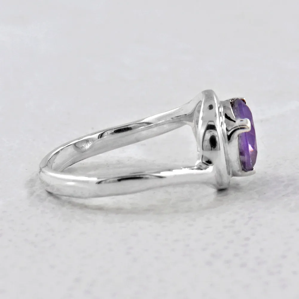 925 Sterling Silver Designer Garnet Ring